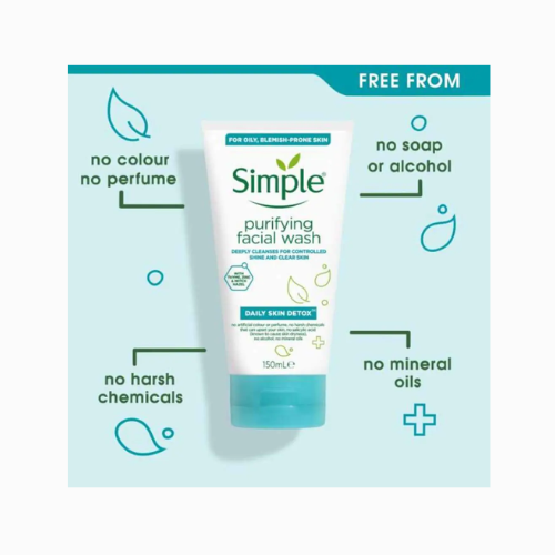 Simple Daily Skin Detox Purifying Face Wash 150Ml - Image 2